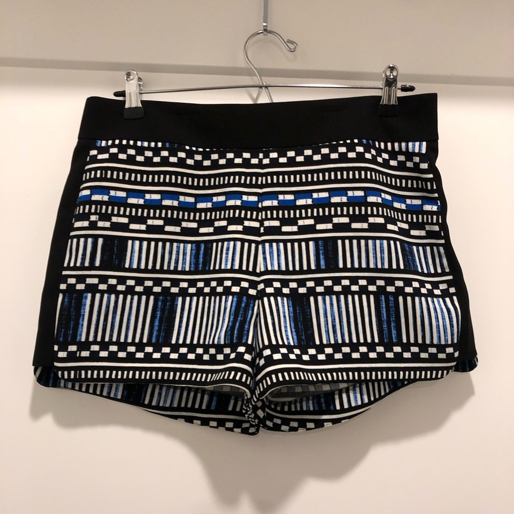J. Crew High Waist Black and Blue Shorts